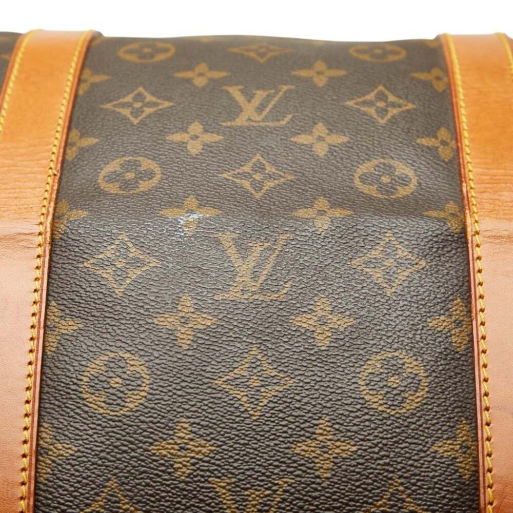 LOUIS VUITTON Authentic Brown Monogram Leather Keepall 60 Boston Bag - Picture 9 of 15